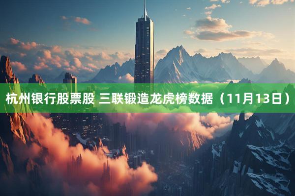 杭州银行股票股 三联锻造龙虎榜数据（11月13日）